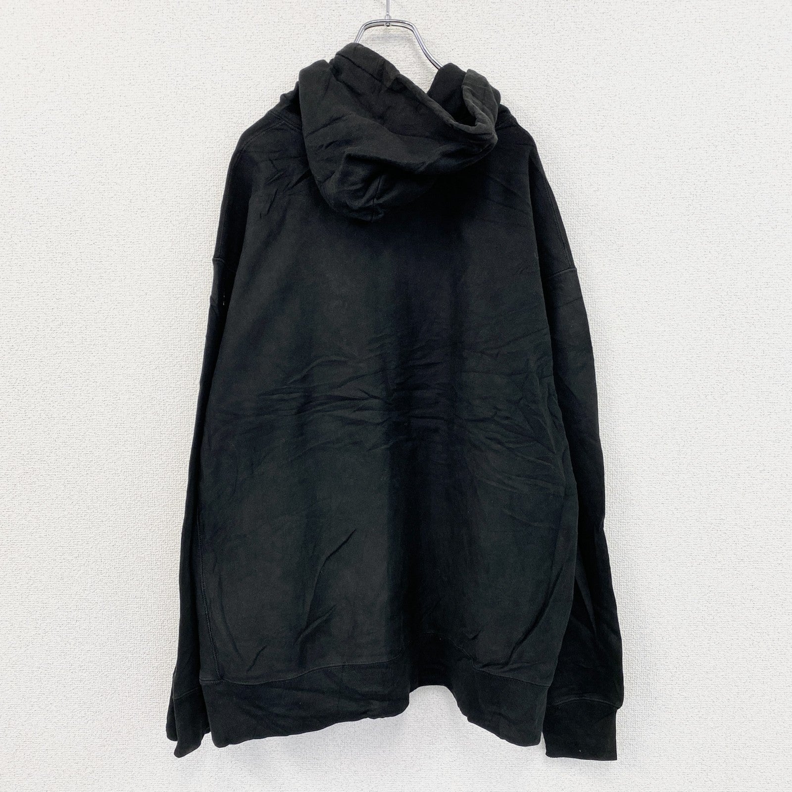 Champion　チャンピオン　リバースウィーブ　スウェットパーカー/フーディー　刺繍ロゴ　現行　黒　ブラック　2XLサイズ　古着