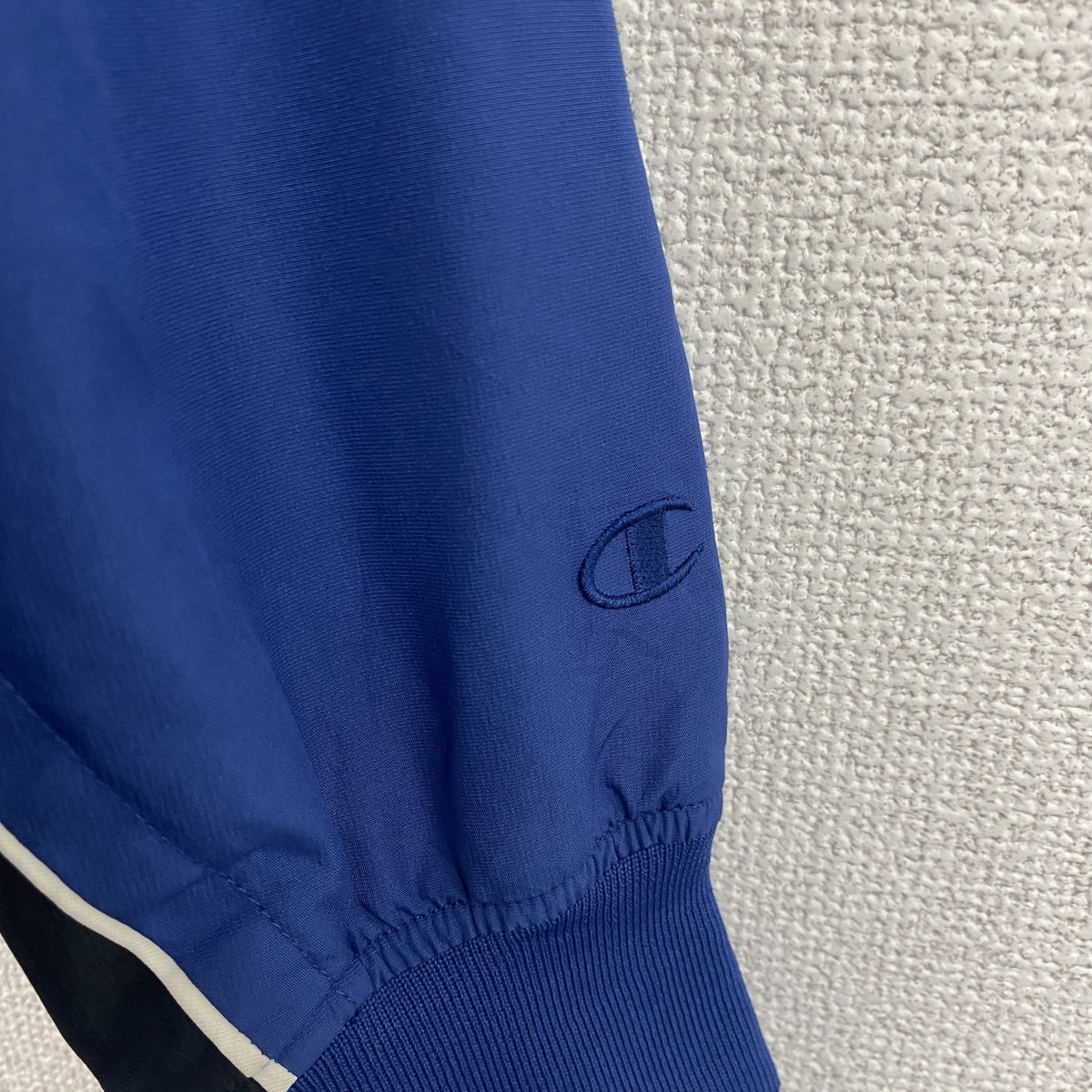 90s　champion　チャンピオン　プルオーバージャケット　ヴィンテージ　カレッジ　青　ブルー　Sサイズ　古着