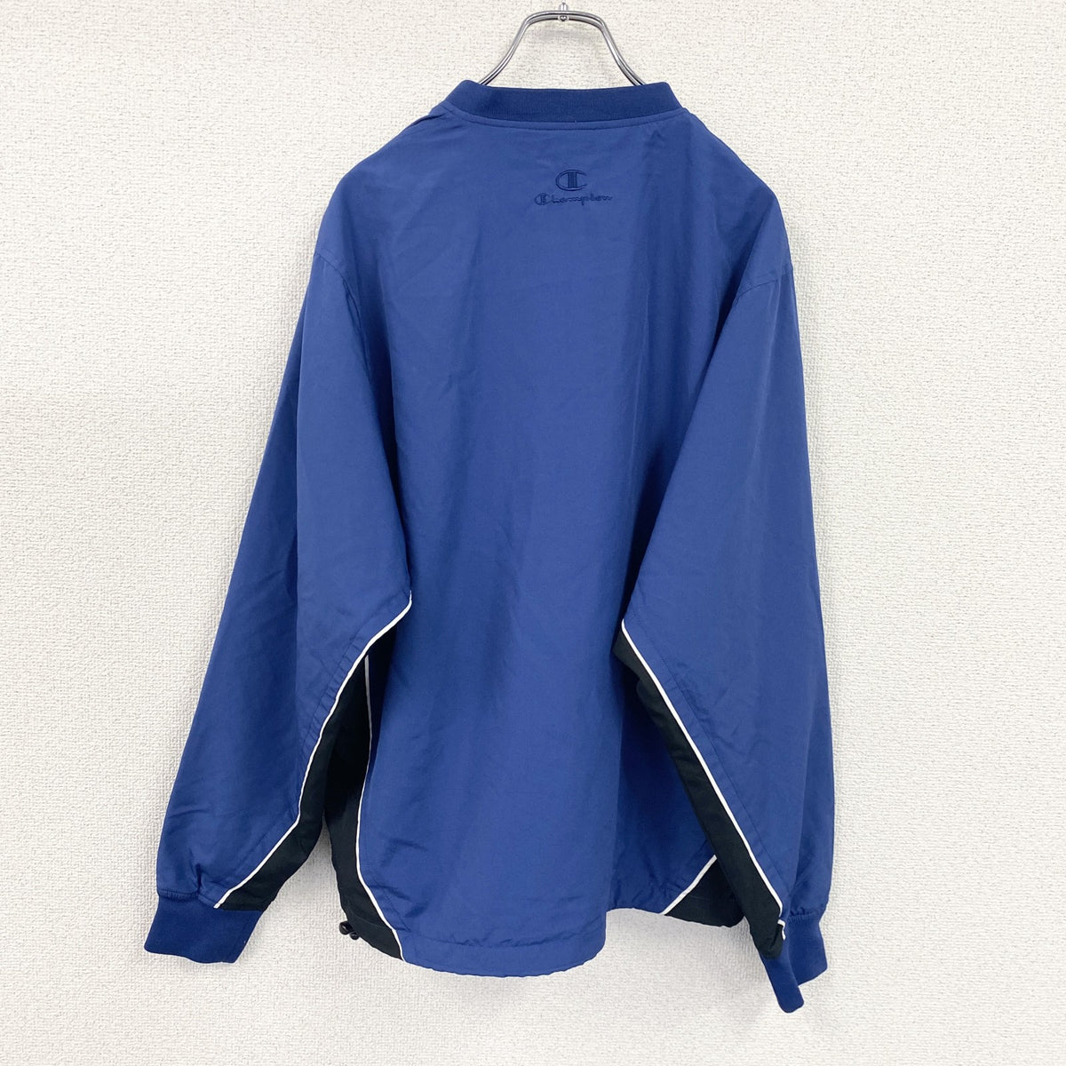 90s　champion　チャンピオン　プルオーバージャケット　ヴィンテージ　カレッジ　青　ブルー　Sサイズ　古着