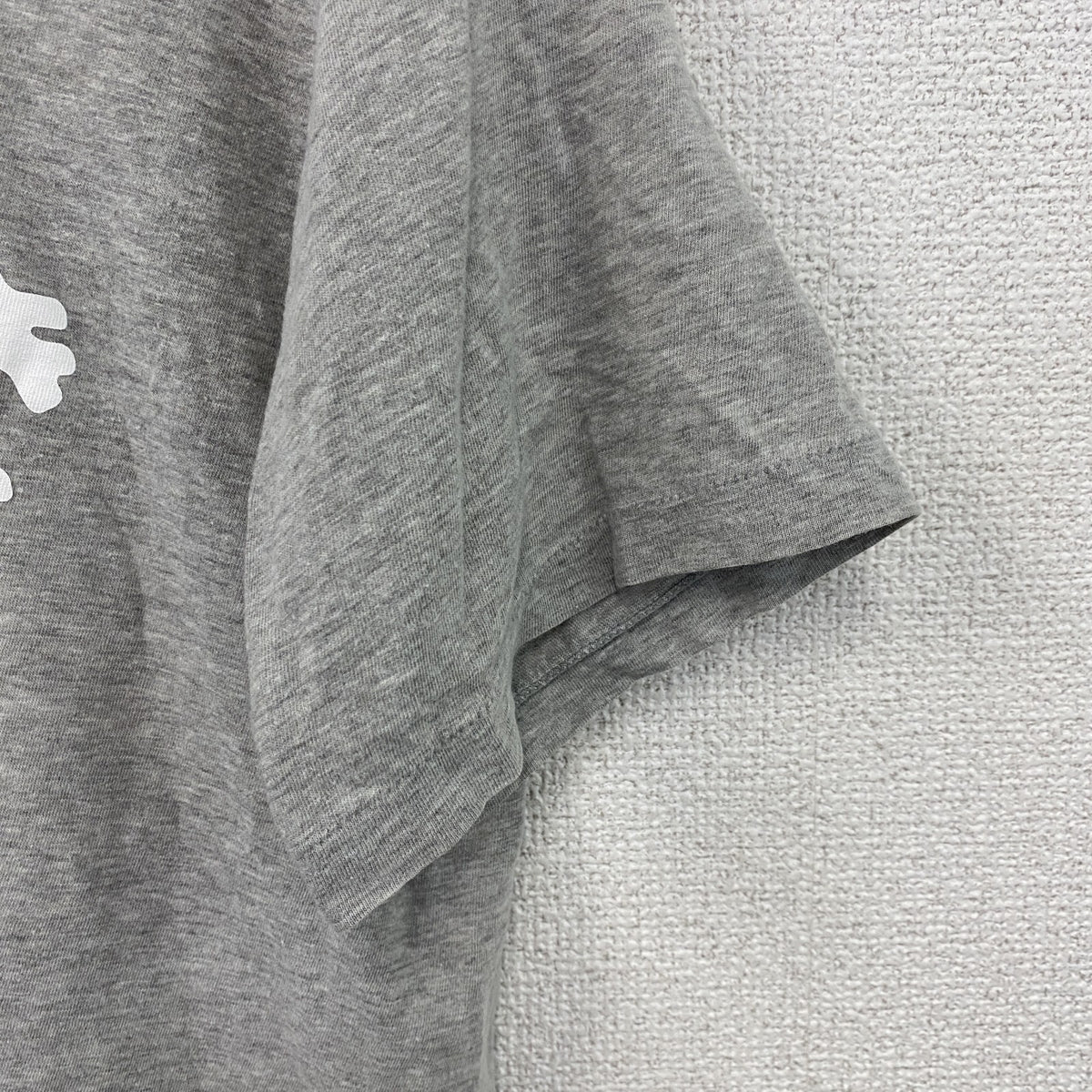 久米繊維工場　半袖プリントメッセージTシャツ　シングルステッチ　灰色　グレー　Mサイズ　古着