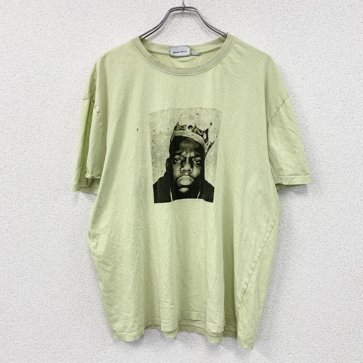 The Notorious B.I.G.　ビギ―　半袖プリントラッパーTシャツ　ヒップホップ　緑　グリーン　Lサイズ　古着