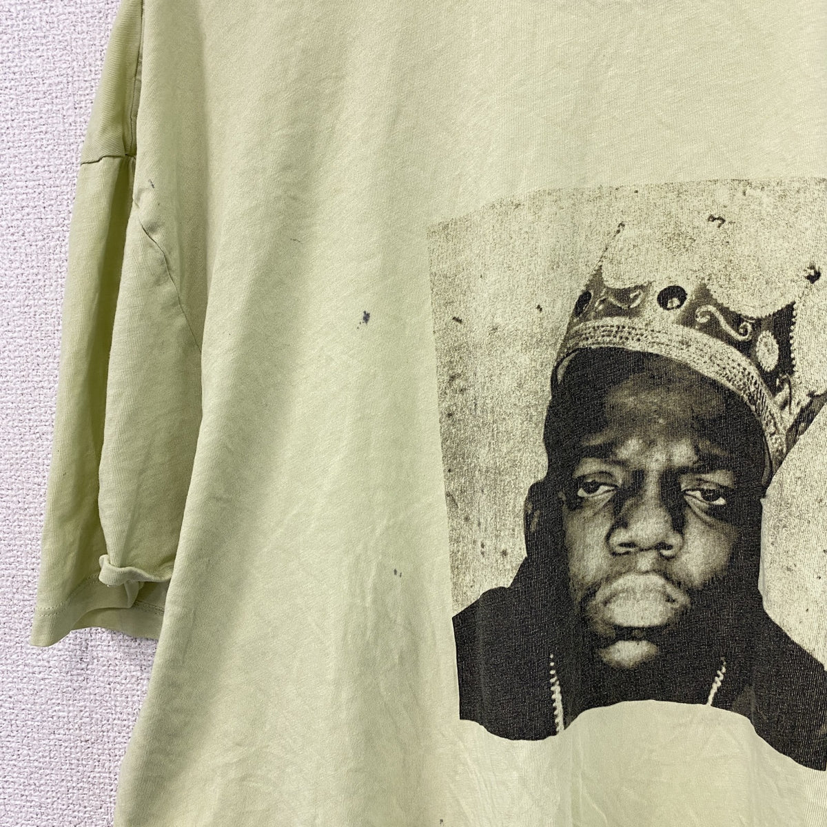 The Notorious B.I.G.　ビギ―　半袖プリントラッパーTシャツ　ヒップホップ　緑　グリーン　Lサイズ　古着