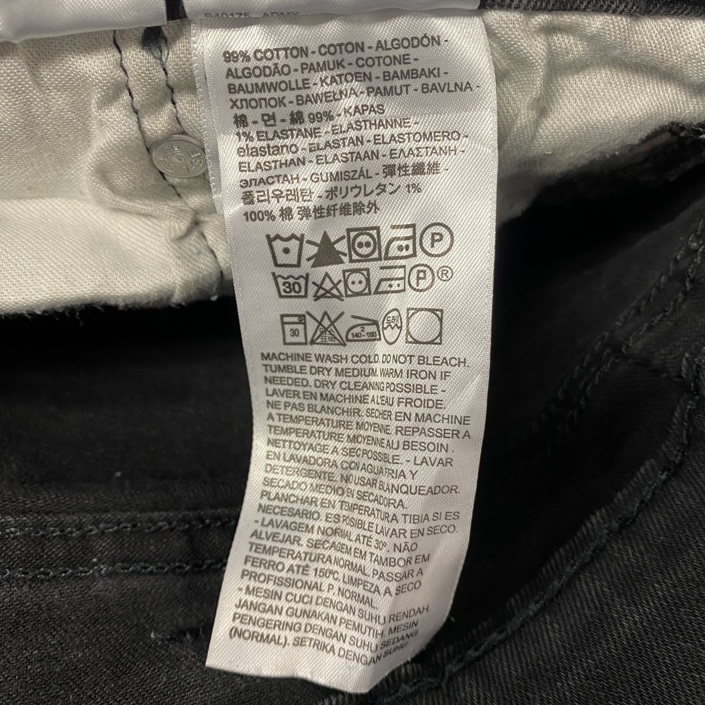 Levi’s　リーバイス　511　ブラックデニムパンツ/ジーンズ　インディゴ　W40サイズ