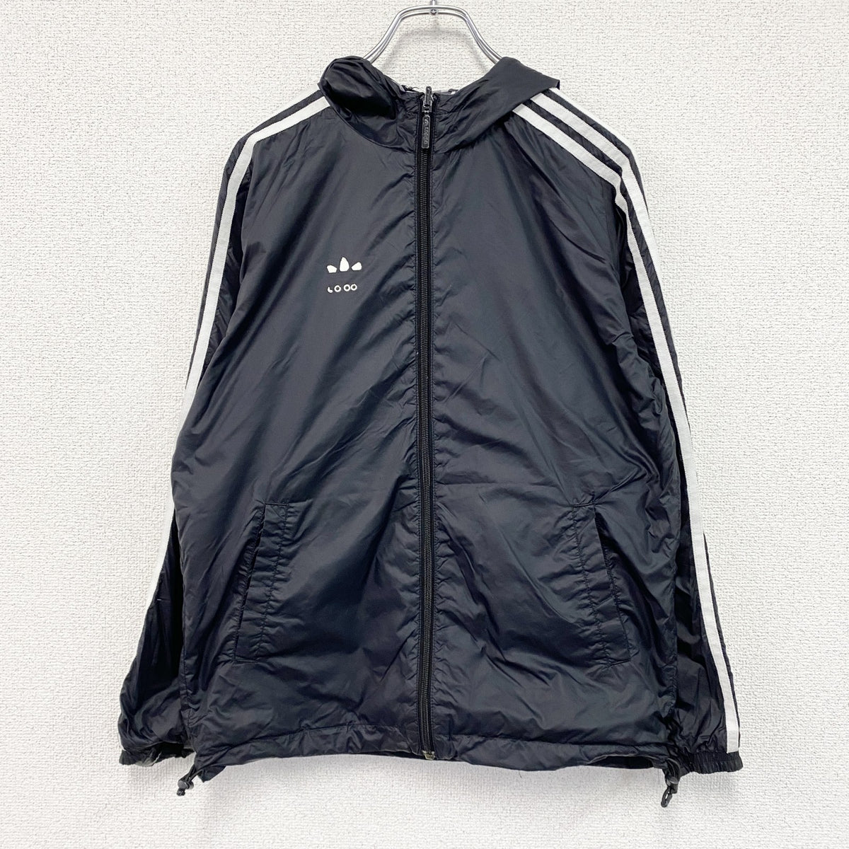adidas　アディダス　フルジップジャケット　リバーシブル　カモフラ　迷彩　グレー　黒　ブラック　Mサイズ　古着