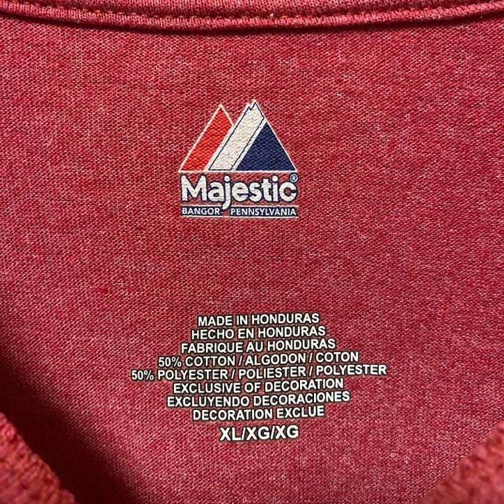 Majestic　マジェスティック　シカゴブラックホークス　半袖プリントTシャツ　赤　レッド　ホッケー　オーバーサイズ　古着