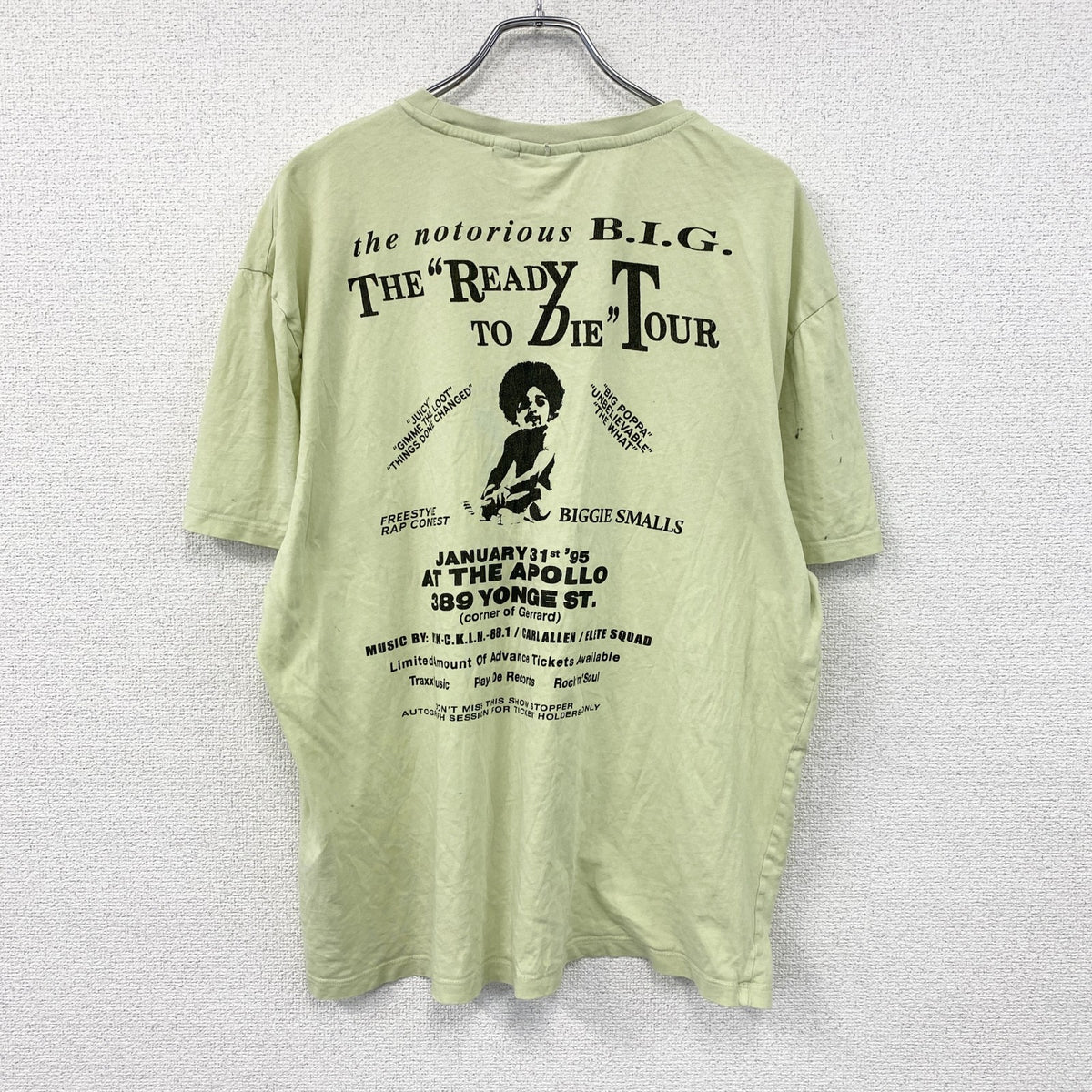 The Notorious B.I.G.　ビギ―　半袖プリントラッパーTシャツ　ヒップホップ　緑　グリーン　Lサイズ　古着