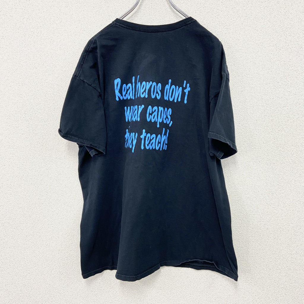 FRUIT OF THE LOOM　フルーツオブザルーム　半袖Tシャツ　パロディT　スーパーマン　ブラック　XLサイズ　古着