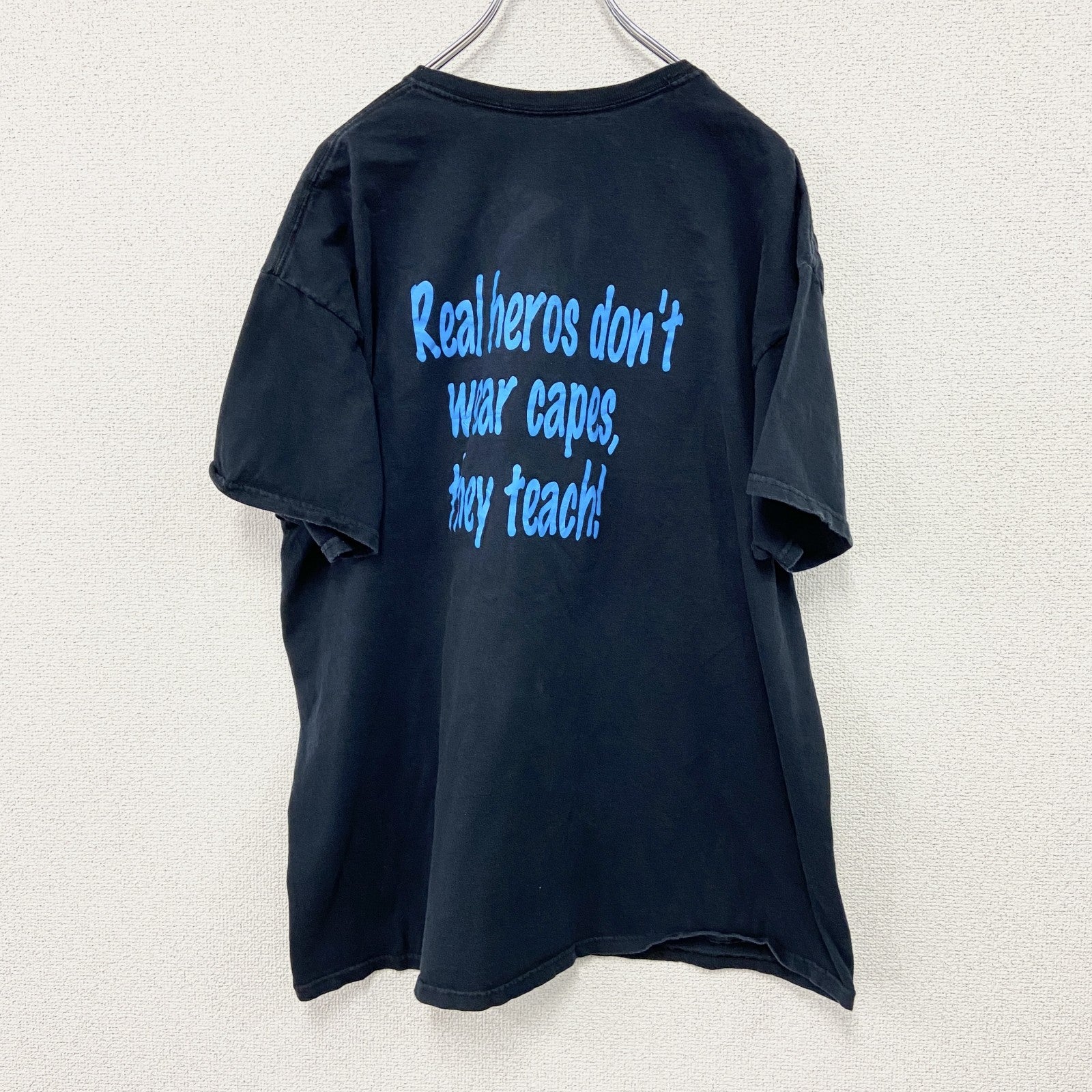 FRUIT OF THE LOOM　フルーツオブザルーム　半袖Tシャツ　パロディT　スーパーマン　ブラック　XLサイズ　古着
