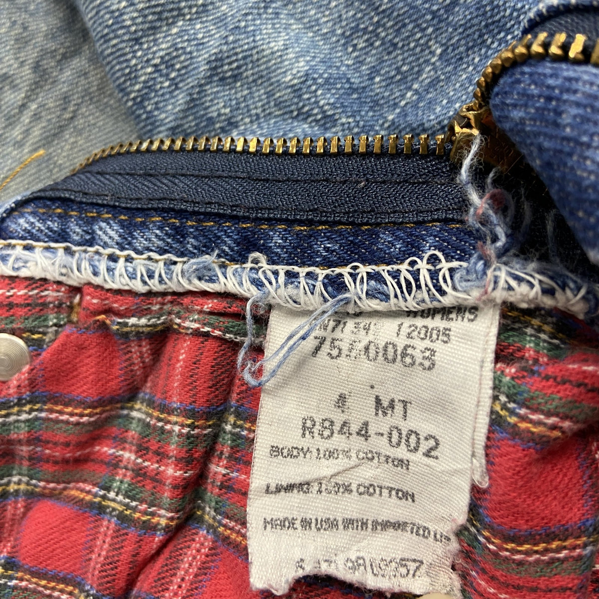 ～90s　L.L.Bean　エルエルビーン　デニムパンツ/ジーンズ　ジップフライ　ネル生地ライナー　革パッチ　インディゴ　　ヴィンテージ　古着