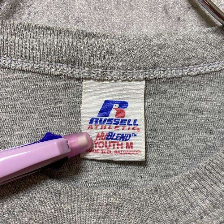 RUSSELL　ラッセル　2009　ワールドシリーズ　70周年記念　半袖プリントTシャツ　グレー　灰色　レトロ　野球　古着