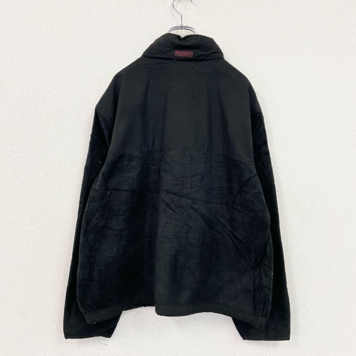 90s　Polo by Ralph Lauren　ラルフローレン　フリース切替ブルゾン　黒　ブラック　XLサイズ