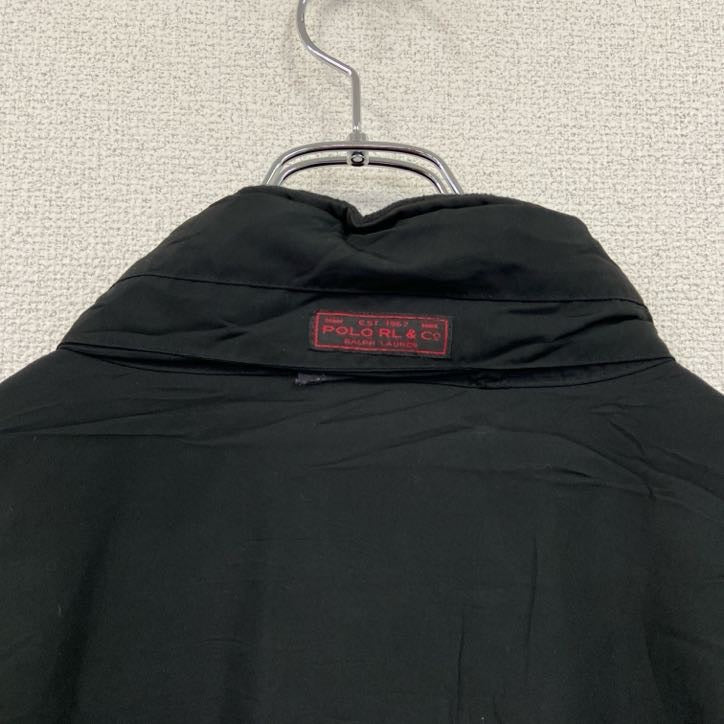 90s　Polo by Ralph Lauren　ラルフローレン　フリース切替ブルゾン　黒　ブラック　XLサイズ