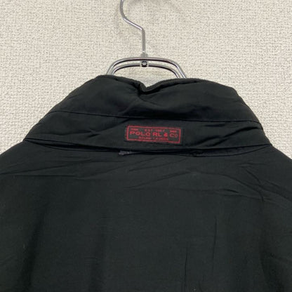 90s　Polo by Ralph Lauren　ラルフローレン　フリース切替ブルゾン　黒　ブラック　XLサイズ