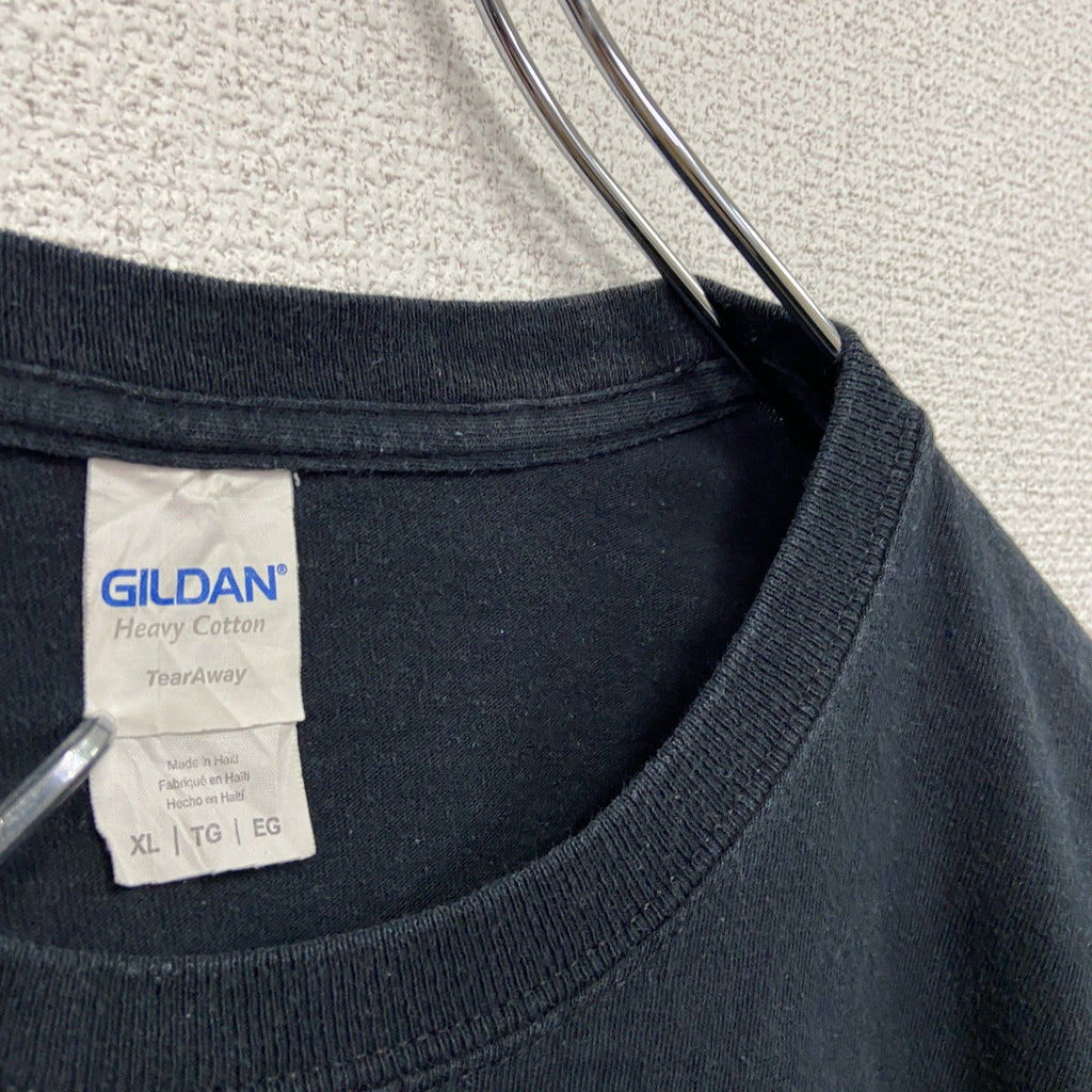 GILDAN　ギルダン　半袖プリントTシャツ　企業T　SANTORO OIL　黒　ブラック　XLサイズ　古着