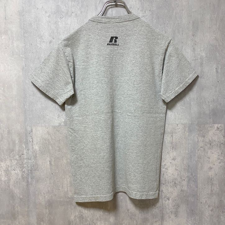 RUSSELL　ラッセル　2009　ワールドシリーズ　70周年記念　半袖プリントTシャツ　グレー　灰色　レトロ　野球　古着