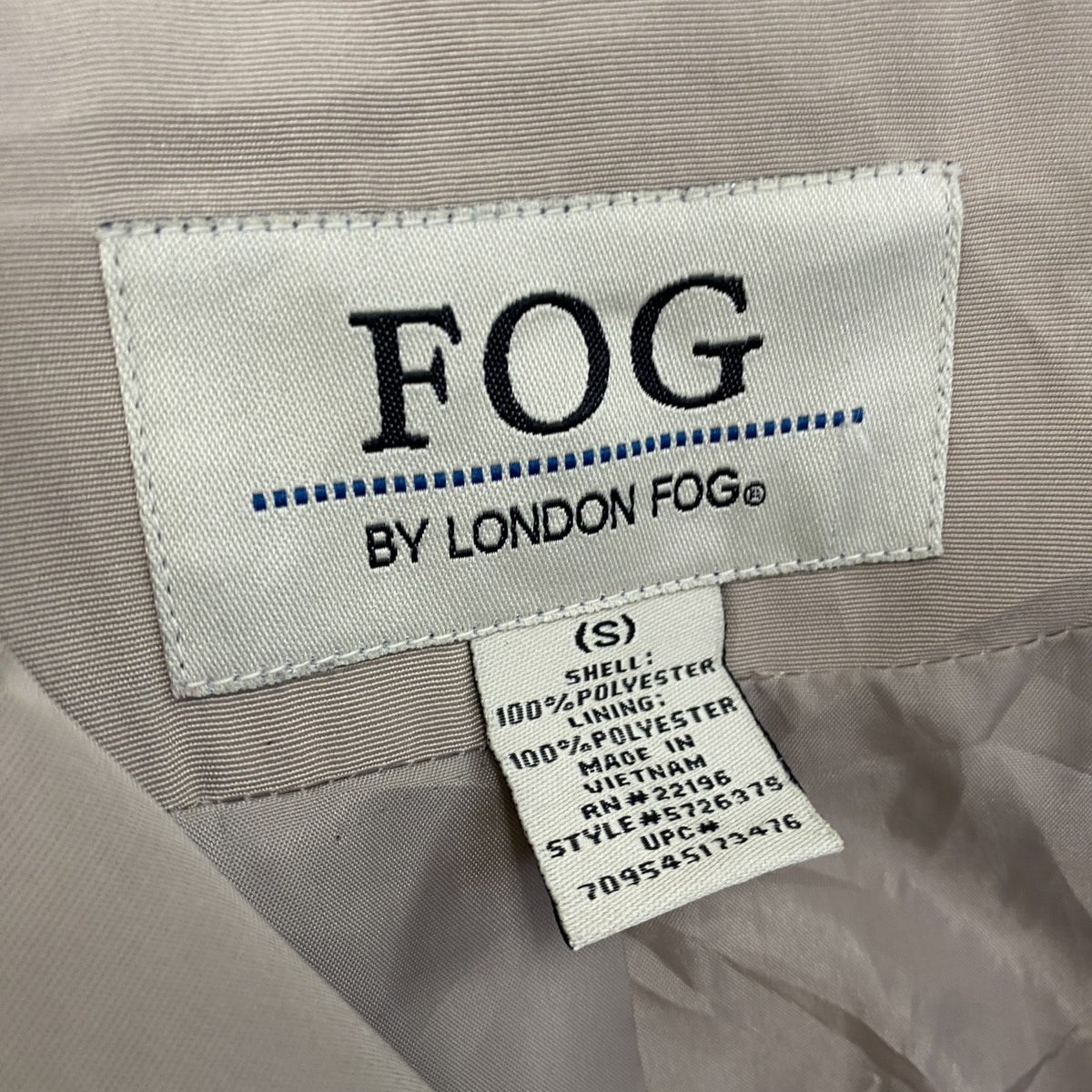 90s～　FOG BY LONDON FOG　ロンドンフォグ　トレンチコート　ヴィンテージ　ベージュ　Sサイズ　古着
