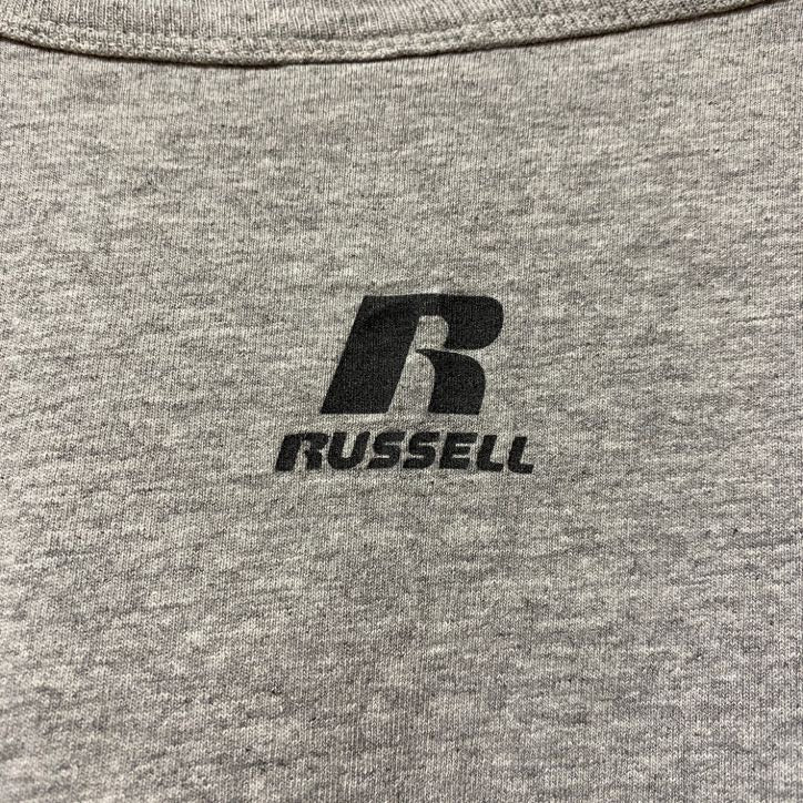 RUSSELL　ラッセル　2009　ワールドシリーズ　70周年記念　半袖プリントTシャツ　グレー　灰色　レトロ　野球　古着