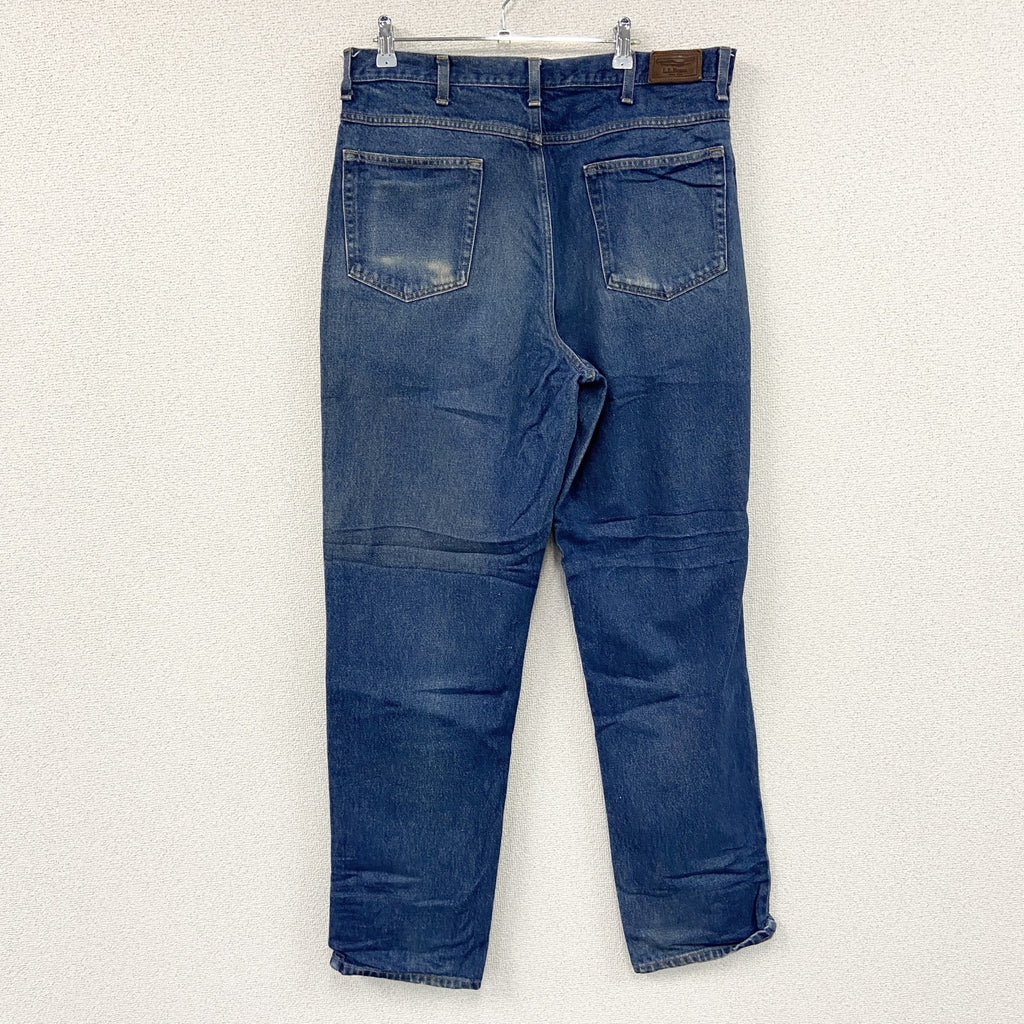 L.L.Bean　エルエルビーン　デニムパンツ/ジーンズ　ジップフライ　革パッチ　インディゴ　W36サイズ　古着