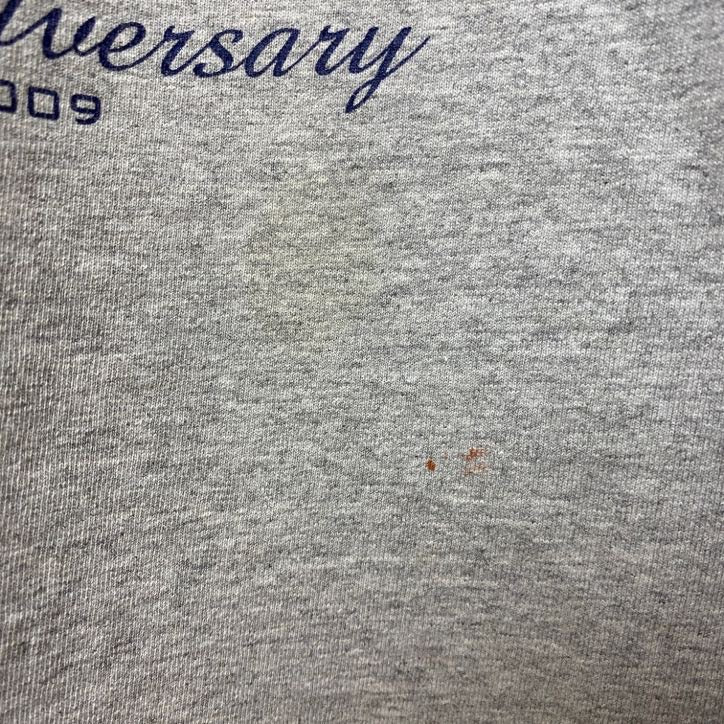RUSSELL　ラッセル　2009　ワールドシリーズ　70周年記念　半袖プリントTシャツ　グレー　灰色　レトロ　野球　古着