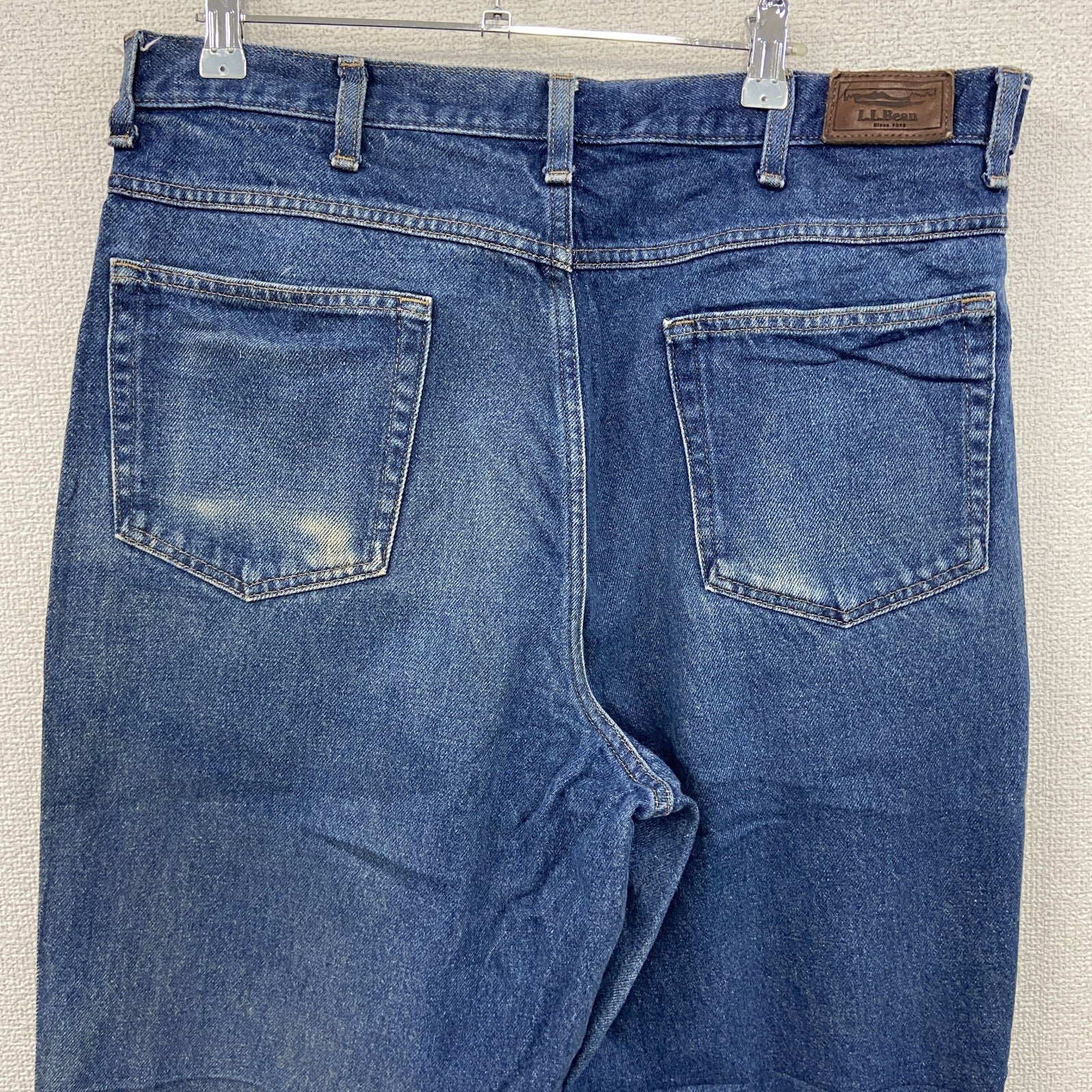 L.L.Bean　エルエルビーン　デニムパンツ/ジーンズ　ジップフライ　革パッチ　インディゴ　W36サイズ　古着