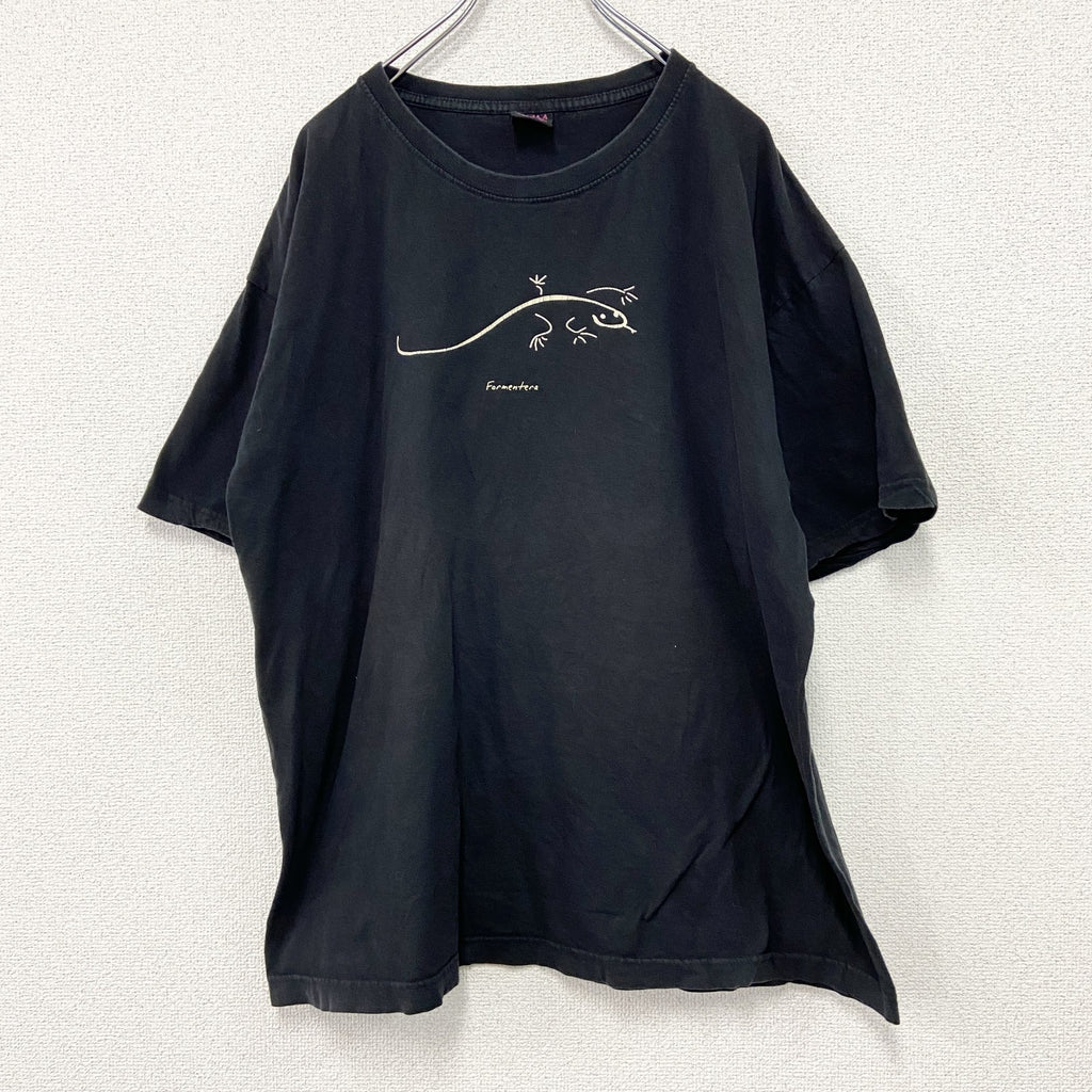 SAMA　半袖プリントTシャツ　Formentera　フォルメンテーラトカゲ　黒　ブラック　XXLサイズ　古着