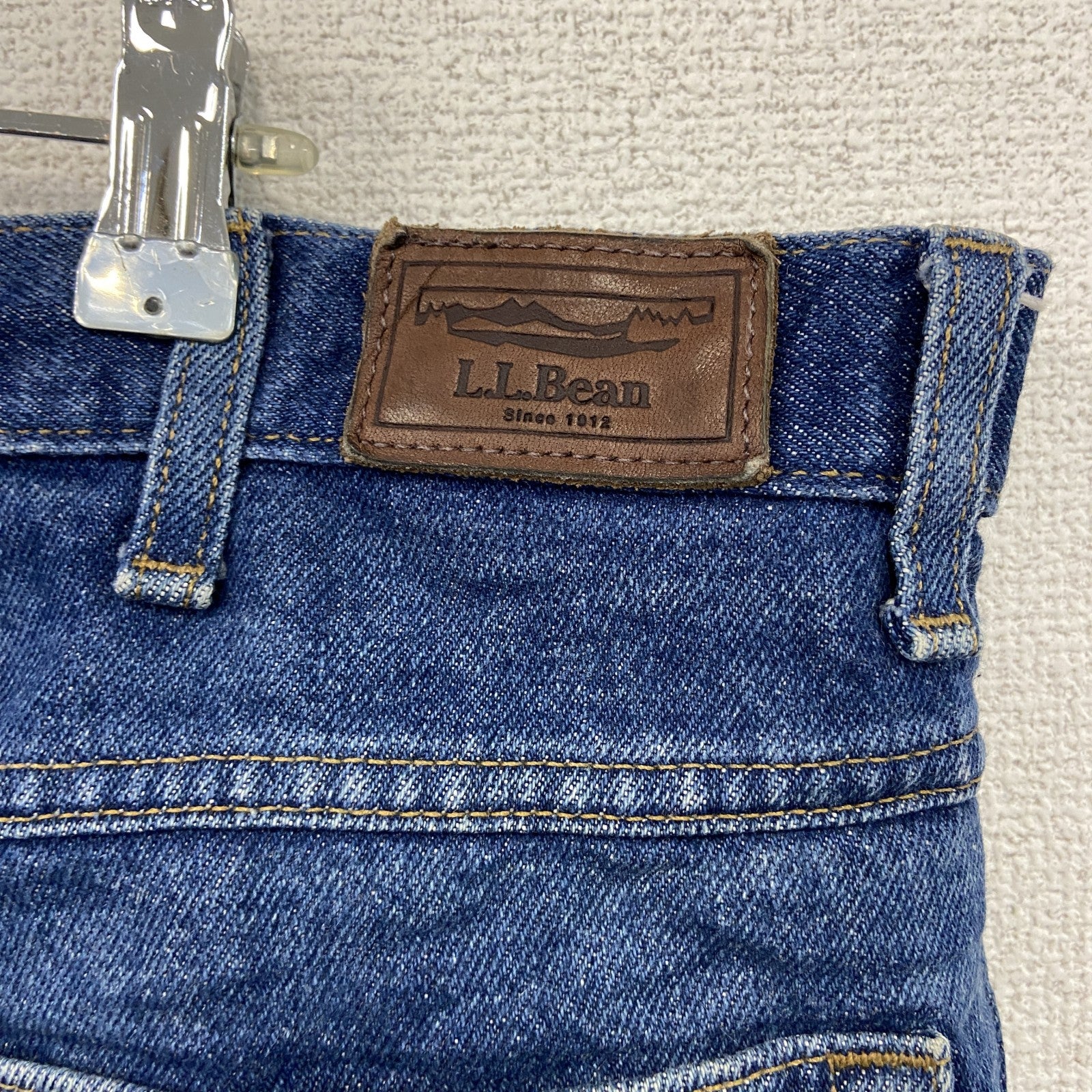 L.L.Bean　エルエルビーン　デニムパンツ/ジーンズ　ジップフライ　革パッチ　インディゴ　W36サイズ　古着