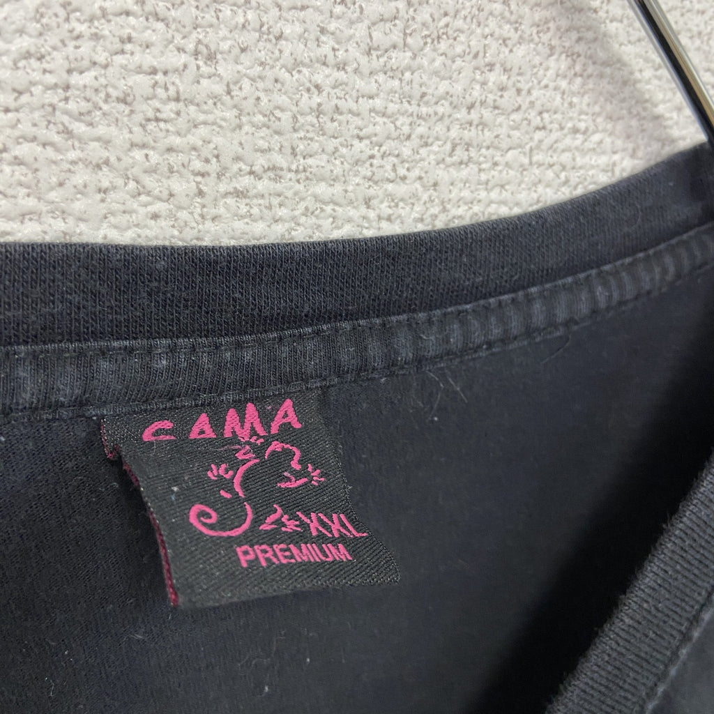 SAMA　半袖プリントTシャツ　Formentera　フォルメンテーラトカゲ　黒　ブラック　XXLサイズ　古着