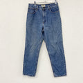 ～00s　L.L.Bean　エルエルビーン　デニムパンツ/ジーンズ　ジップフライ　革パッチ　ヴィンテージ　インディゴ　12サイズ　古着
