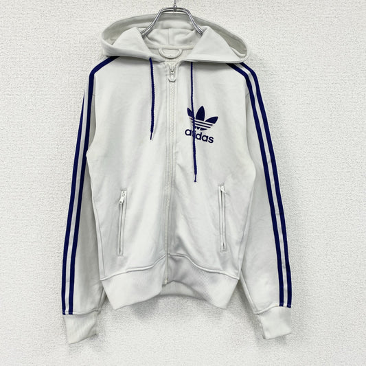 00s　adidas　アディダス　トラックジャケット/ジャージパーカー　デカロゴ　ヴィンテージ　白　ホワイト　XSサイズ