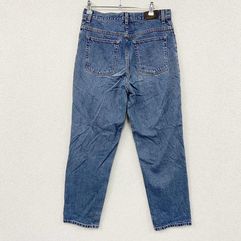 ～00s　L.L.Bean　エルエルビーン　デニムパンツ/ジーンズ　ジップフライ　革パッチ　ヴィンテージ　インディゴ　12サイズ　古着