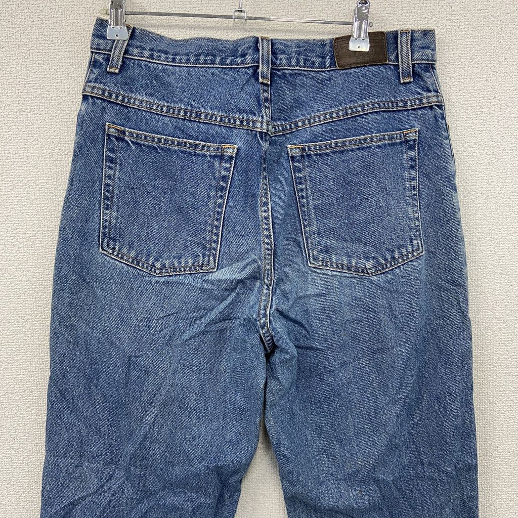 ～00s　L.L.Bean　エルエルビーン　デニムパンツ/ジーンズ　ジップフライ　革パッチ　ヴィンテージ　インディゴ　12サイズ　古着