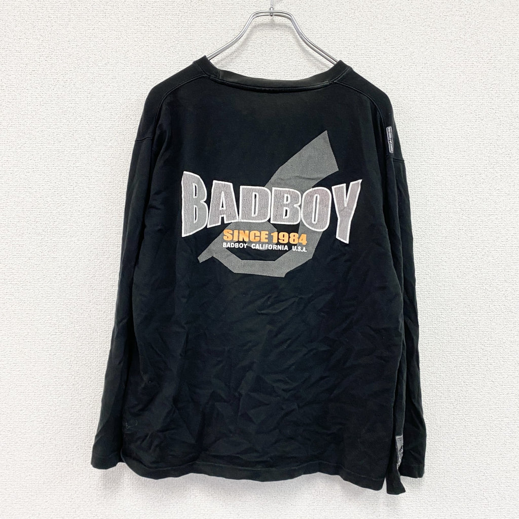 BAD BOY　バッドボーイ　長袖プリントTシャツ/ロンT　黒　ブラック　古着