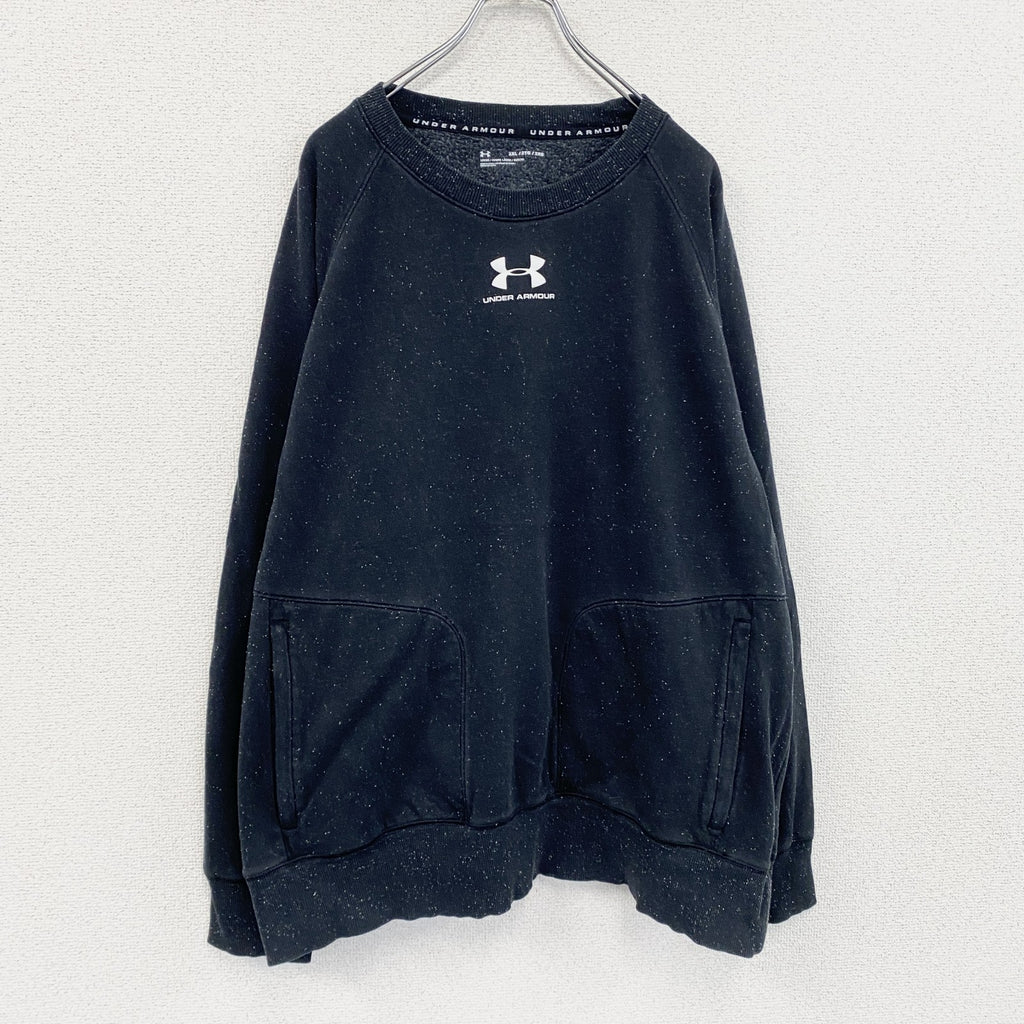 UNDER ARMOUR　アンダーアーマー　スウェット/トレーナー　ラグランスリーブ　黒　ブラック　2XLサイズ　古着