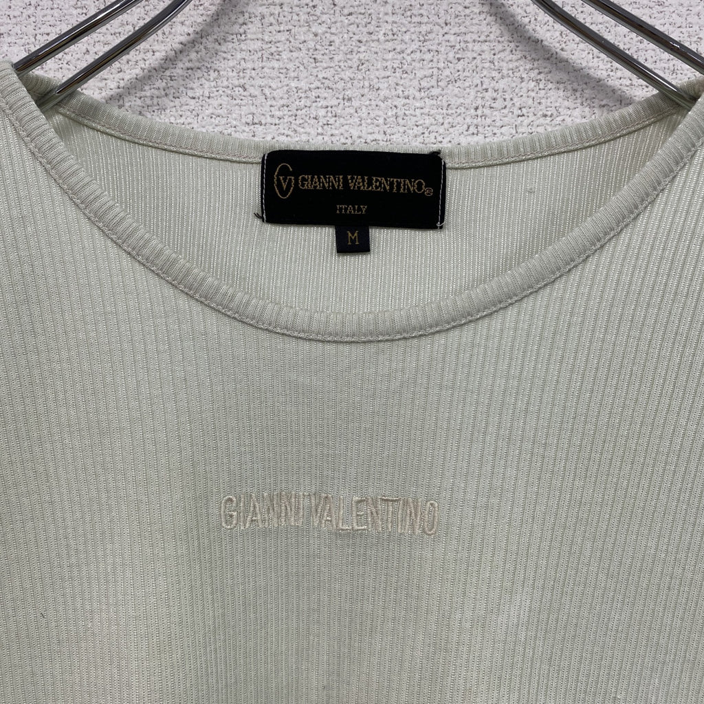 GIANNI VALENTINO　ジャンニヴァレンティノ　半袖Tシャツ　緑　グリーン　Ｍサイズ カットソー レディース コットン 古着