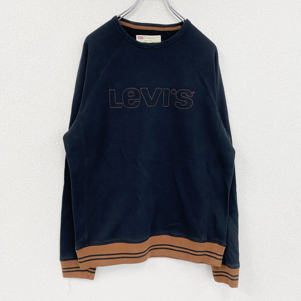 Levi’s　リーバイス　スウェット/トレーナー　デカロゴ　ラグランスリーブ　黒　ブラック　Ｍサイズ　古着