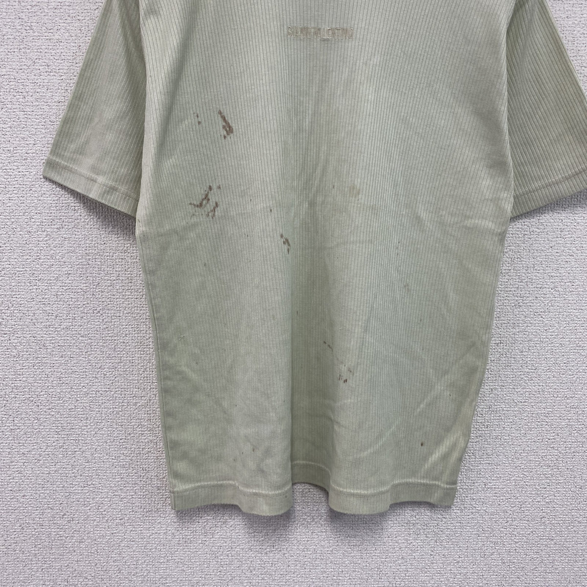 GIANNI VALENTINO　ジャンニヴァレンティノ　半袖Tシャツ　緑　グリーン　Ｍサイズ カットソー レディース コットン 古着