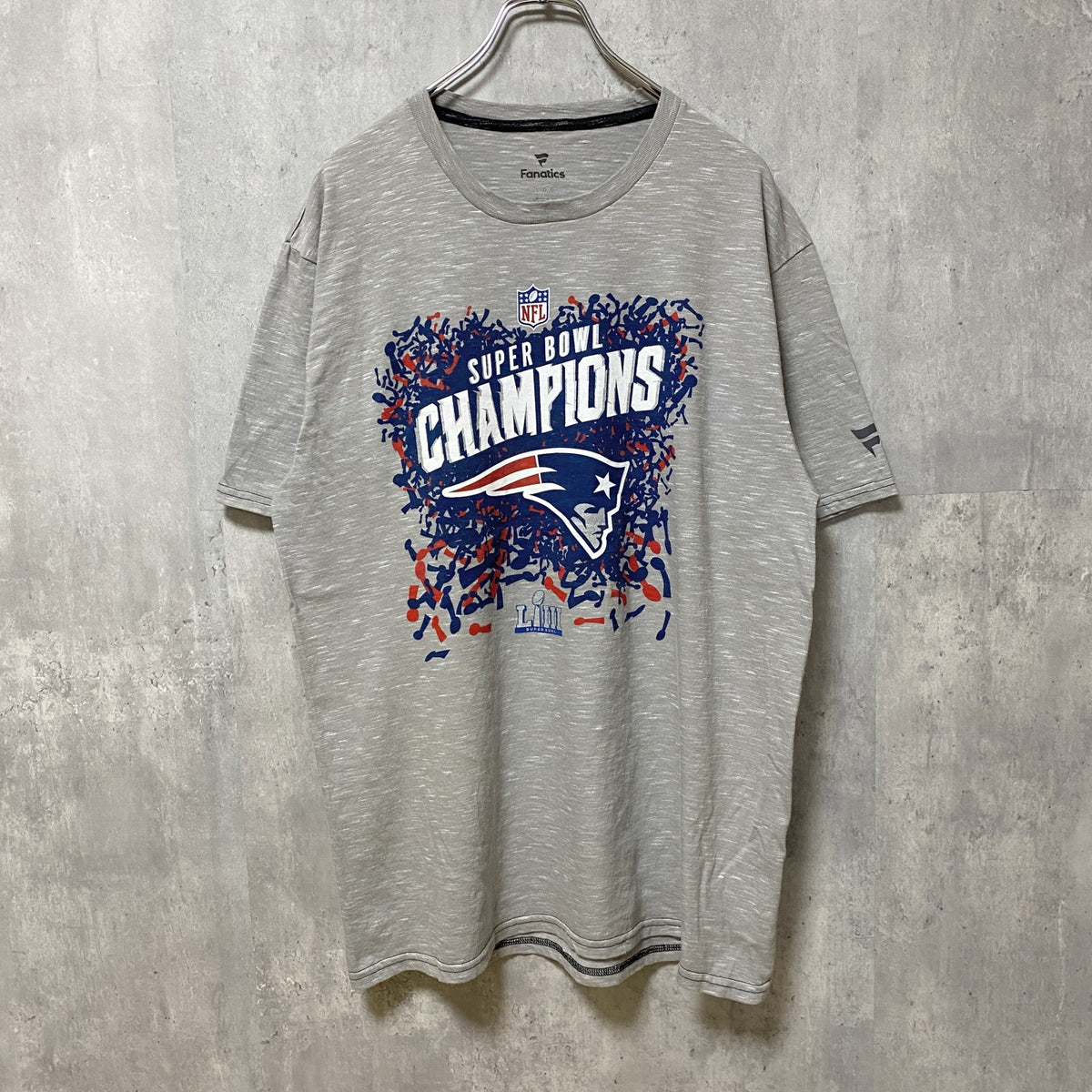 Fanatics　ファナティクス　NFL　半袖プリントTシャツ　グレー　灰色　レトロ　アメフト　スポーツ　スーパーボウル　古着