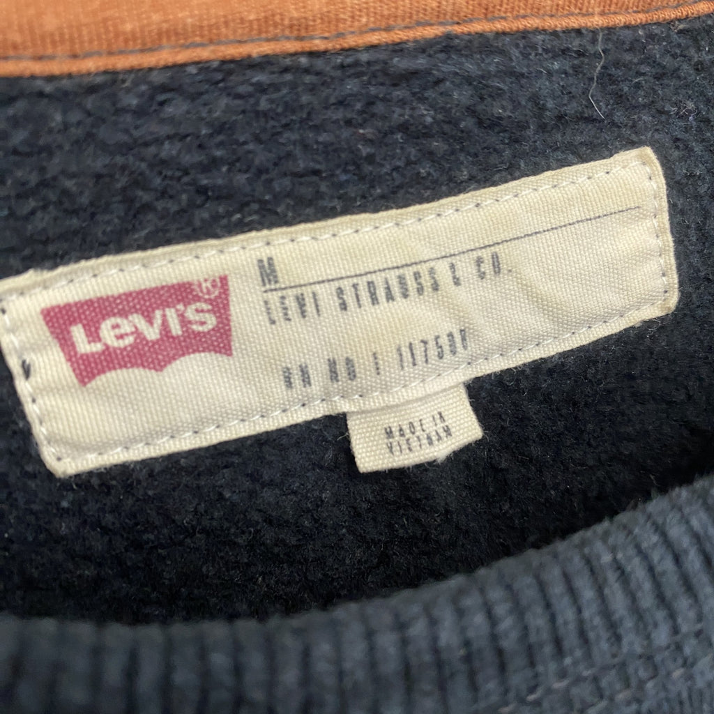 Levi’s　リーバイス　スウェット/トレーナー　デカロゴ　ラグランスリーブ　黒　ブラック　Ｍサイズ　古着