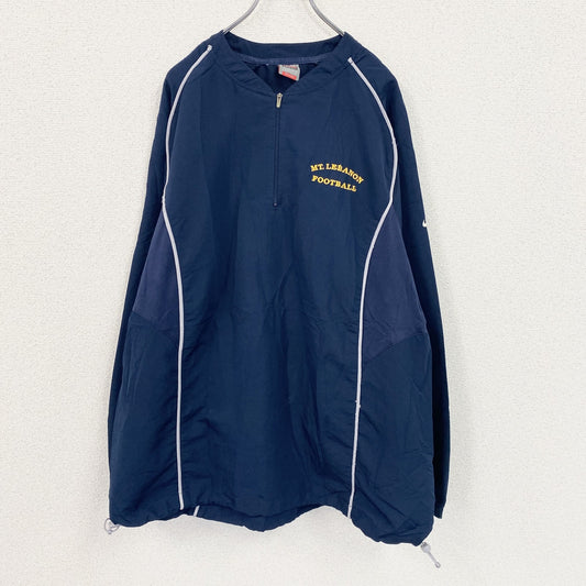 NIKE　ナイキ　プルオーバージャケット　ハーフジップ　ワンポイント　紺　ネイビー　XLサイズ