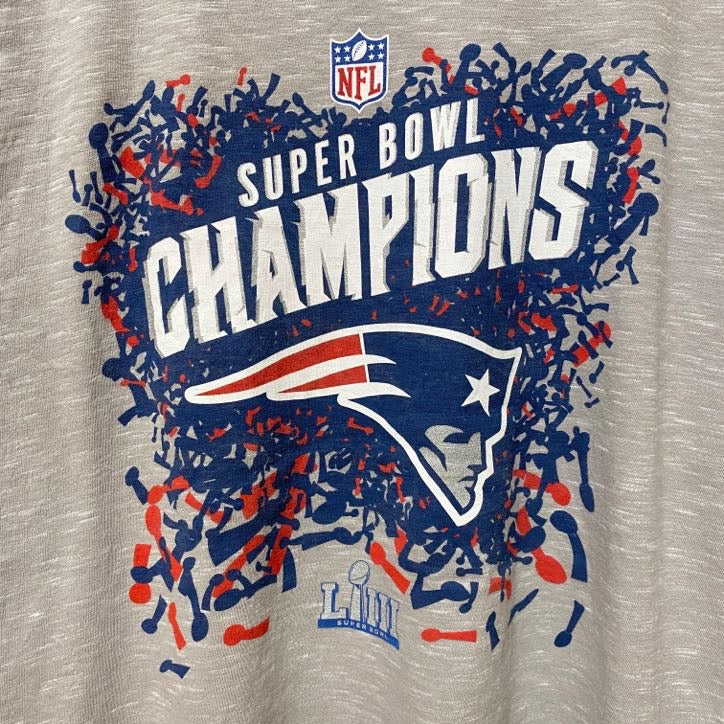 Fanatics　ファナティクス　NFL　半袖プリントTシャツ　グレー　灰色　レトロ　アメフト　スポーツ　スーパーボウル　古着