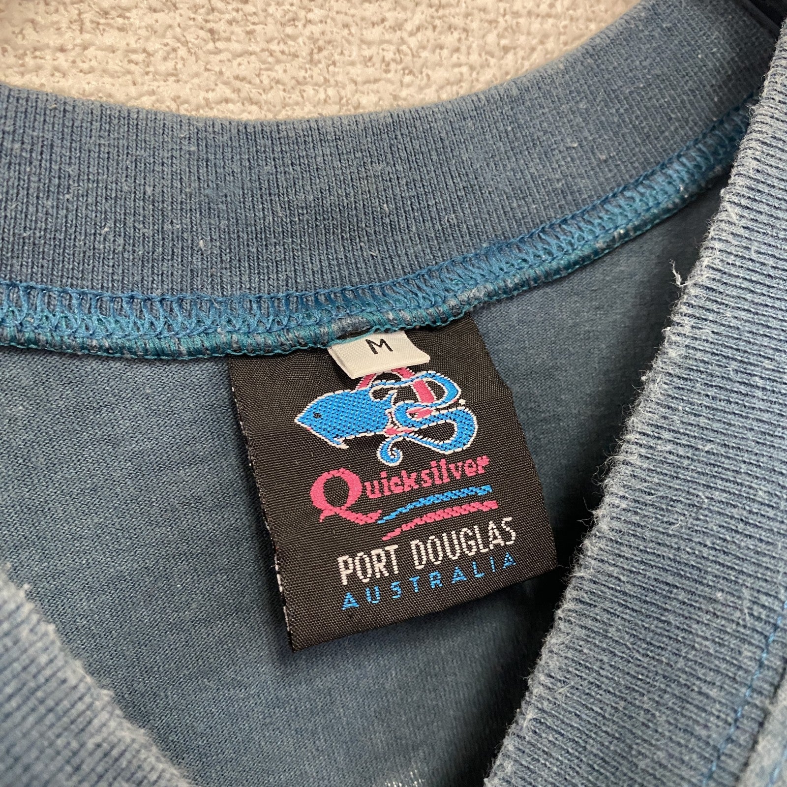 ～00s　Quick silver　クイックシルバー　半袖プリントTシャツ　ヴィンテージ　青　ブルー　Mサイズ　古着