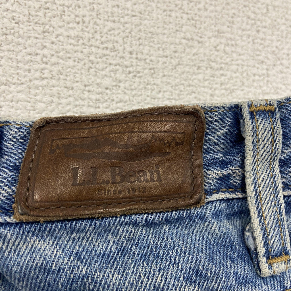 ～00s　L.L.Bean　エルエルビーン　デニムパンツ/ジーンズ　ジップフライ　縦落ち　革パッチ　インディゴ　W34サイズ　古着