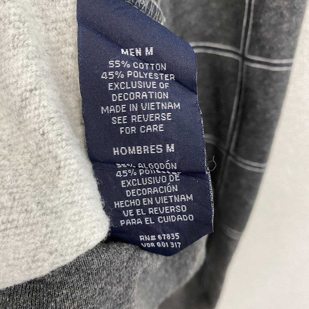 NAUTICA　ノーティカ　ハーフジップスウェット/トレーナー　チェック柄　灰色　グレー　Ｍサイズ スウェットトップス ユニセックス コットン 古着