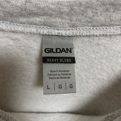 古着 used　GILDAN　ギルダン　長袖ロゴプリントスウェット　トレーナー　クルーネック　グレー　秋冬服　Lサイズ