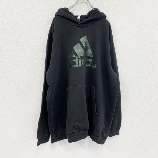 adidas　アディダス　スウェットパーカー/フーディー　パフォーマンスロゴ　黒　ブラック　2XLサイズ