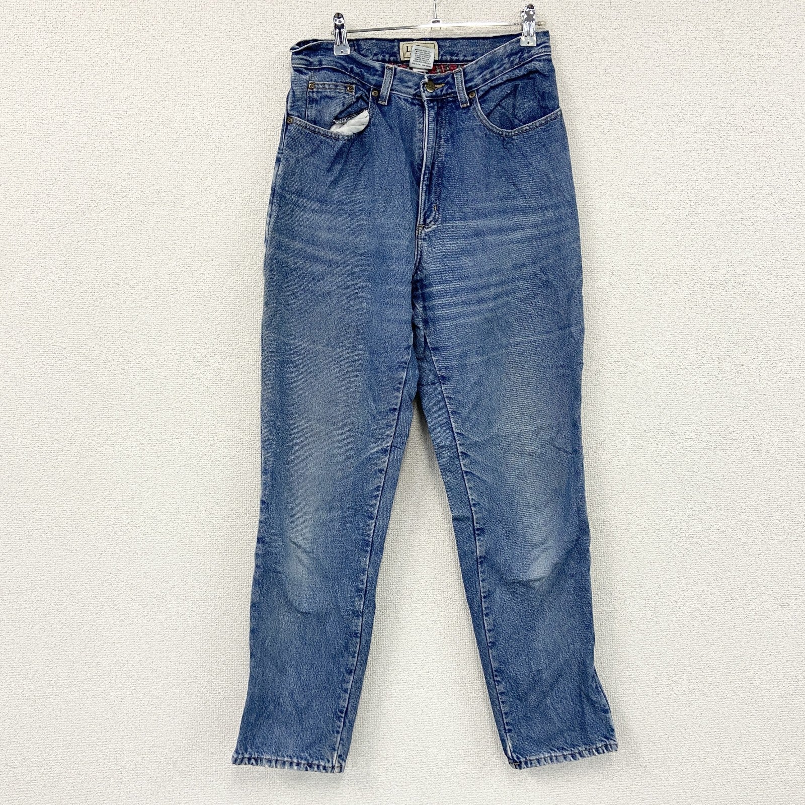 ～00s　L.L.Bean　エルエルビーン　デニムパンツ/ジーンズ　ジップフライ　ネル生地ライナー　革パッチ　インディゴ　10サイズ　古着