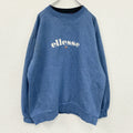 ellesse　エレッセ　スウェット/トレーナー　デカロゴ　前V　紺　ネイビー　XLサイズ　古着