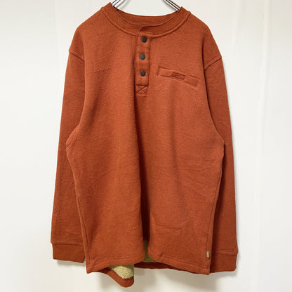 古着 used　L.L.Bean　エルエルビーン　長袖サーマルスウェット　トレーナー　裏地ボアフリース　オレンジ　Lサイズ