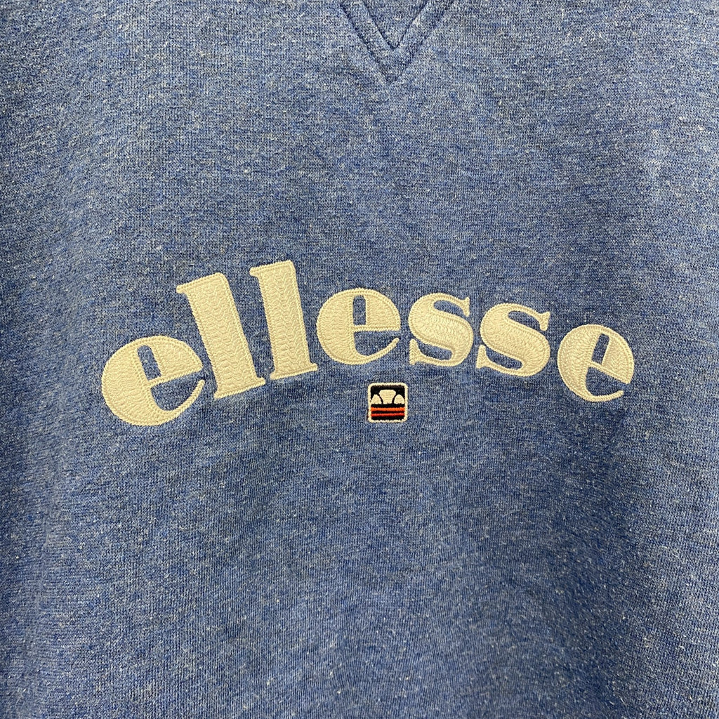 ellesse　エレッセ　スウェット/トレーナー　デカロゴ　前V　紺　ネイビー　XLサイズ　古着