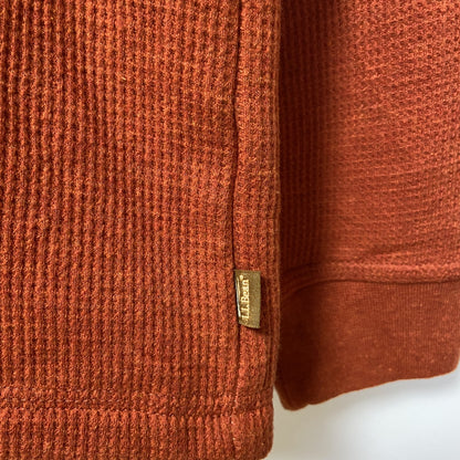 古着 used　L.L.Bean　エルエルビーン　長袖サーマルスウェット　トレーナー　裏地ボアフリース　オレンジ　Lサイズ